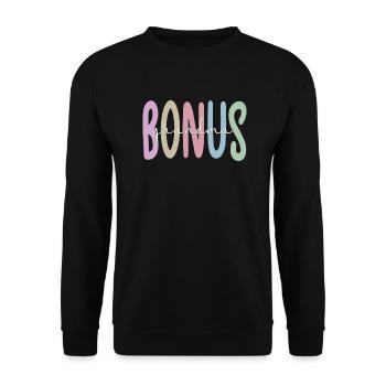 Stolze Bonus-Oma Geschenk Beste Stiefgroßmutter - Unisex Pullover - Schwarz - Vorne - Alina (178cm) & Michal (187cm)