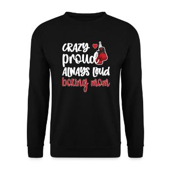Cadeau de maman de boxe fière Maman de boxe de Boxer Mama - Sweat-shirt Unisexe - noir - Devant - Alina (178cm) & Michal (187cm)
