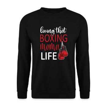 Cadeau de maman de boxe fière Maman de boxe de Boxer Mama - Sweat-shirt Unisexe - noir - Devant - Alina (178cm) & Michal (187cm)