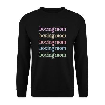 Proud Boxmama Gift Box Mother By Boxer Mama - Unisex Sweatshirt - black - Front - Alina (178cm) & Michal (187cm)