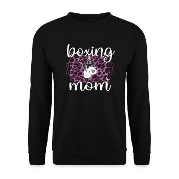 Boxmama Gift Proud Boxing Mother By Boxer Mama - Unisex Sweatshirt - black - Front - Alina (178cm) & Michal (187cm)
