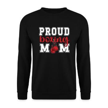 Boxmama Gift Proud Boxing Mother By Boxer Mama - Unisex Sweatshirt - black - Front - Alina (178cm) & Michal (187cm)