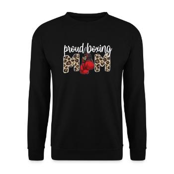 Boxmama Proud Boxing Mother From Boxer Mama Gift - Unisex Sweatshirt - black - Front - Alina (178cm) & Michal (187cm)
