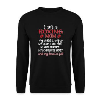 Maman de boxe fière maman de boxe du cadeau de maman boxeur - Sweat-shirt Unisexe - noir - Devant - Alina (178cm) & Michal (187cm)