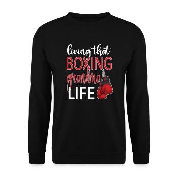 Boxoma fier boxe grand-mère boxeur grand-mère cadeau - Sweat-shirt Unisexe - noir - Devant - Alina (178cm) & Michal (187cm)