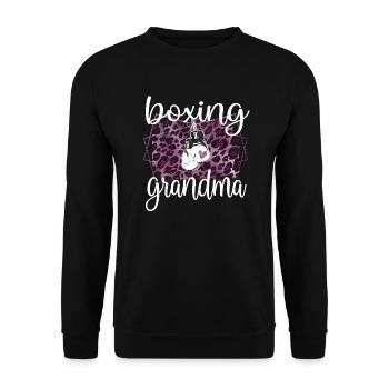 Boxoma Coffret Cadeau Grand-mère Fière Boxer Grand-mère - Sweat-shirt Unisexe - noir - Devant - Alina (178cm) & Michal (187cm)