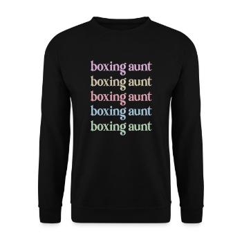 Boxing Aunt Gift Box Aunt By Boxer Proud Aunt - Unisex Sweatshirt - black - Front - Alina (178cm) & Michal (187cm)