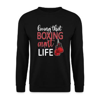 Boxing Aunt Gift Box Aunt By Boxer Proud Aunt - Unisex Sweatshirt - black - Front - Alina (178cm) & Michal (187cm)