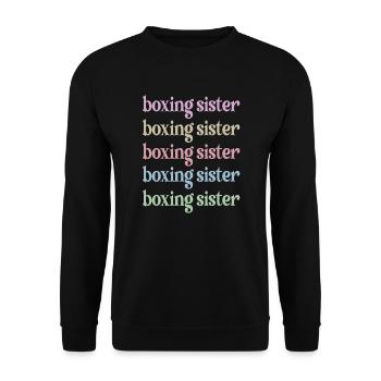 Boxe Sœur Fière Boxe Sœur Boxer Cadeau - Sweat-shirt Unisexe - noir - Devant - Alina (178cm) & Michal (187cm)