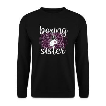 Boxe Sœur Fière Boxe Sœur Boxer Cadeau - Sweat-shirt Unisexe - noir - Devant - Alina (178cm) & Michal (187cm)