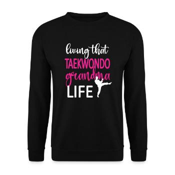 Taekwondo Grand-mère Fière Taekwondo Grand-mère Cadeau - Sweat-shirt Unisexe - noir - Devant - Alina (178cm) & Michal (187cm)