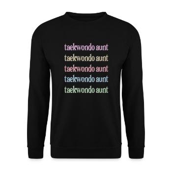 Taekwondo Aunt Proud Taekwondo Aunt Gift - Unisex Sweatshirt - black - Front - Alina (178cm) & Michal (187cm)