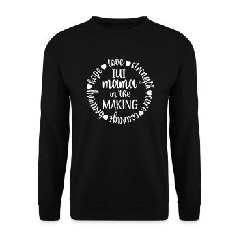 IUI Mama Intrauterine Insemination Mutter Geschenk - Unisex Pullover - Schwarz - Vorne - Alina (178cm) & Michal (187cm)