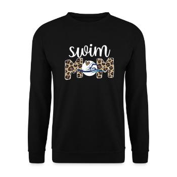 Stolze Schwimmmama Mutter Schwimmer Schwimm-Mama - Unisex Pullover - Schwarz - Vorne - Alina (178cm) & Michal (187cm)