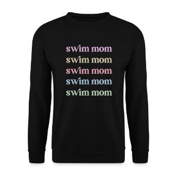 Stolze Schwimmmama Mutter Schwimmer Schwimm-Mama - Unisex Pullover - Schwarz - Vorne - Alina (178cm) & Michal (187cm)