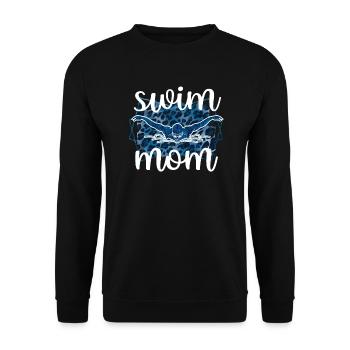 Schwimmmama Geschenk Mutter Schwimmer Schwimm-Mama - Unisex Pullover - Schwarz - Vorne - Alina (178cm) & Michal (187cm)