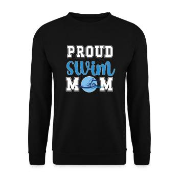 Schwimmmama Geschenk Mutter Schwimmer Schwimm-Mama - Unisex Pullover - Schwarz - Vorne - Alina (178cm) & Michal (187cm)
