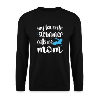 Schwimmmama Geschenk Mutter Schwimmer Schwimm-Mama - Unisex Pullover - Schwarz - Vorne - Alina (178cm) & Michal (187cm)