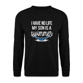 Schwimmmama Mutter Von Schwimmer Schwimm-Mama - Unisex Pullover - Schwarz - Vorne - Alina (178cm) & Michal (187cm)