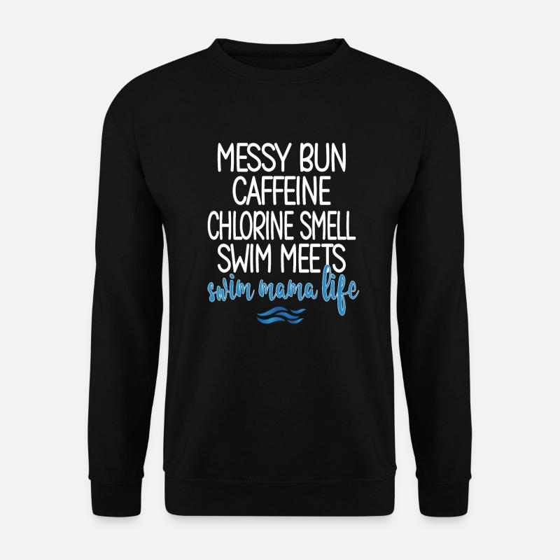 Schwimmmama Mama Eines Schwimmers Schwimm-Mutter - Unisex Pullover - Schwarz