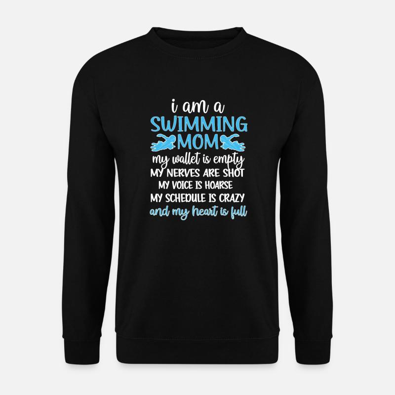 Schwimmmama Mutter Von Schwimmer Schwimm-Mama - Unisex Pullover - Schwarz