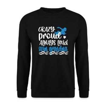 Fière natation Grand-mère Grand-mère Nageuse Grand-mère natation Grand-mère - Sweat-shirt Unisexe - noir - Devant - Alina (178cm) & Michal (187cm)