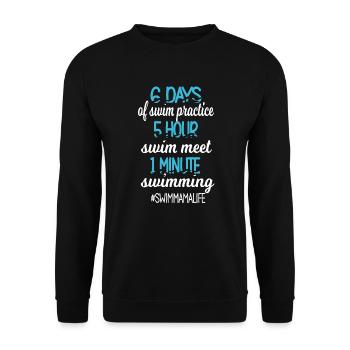 Schwimmmama Mama Eines Schwimmers Schwimm-Mutter - Unisex Pullover - Schwarz - Vorne - Alina (178cm) & Michal (187cm)