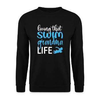 Fière natation Grand-mère Grand-mère Nageuse Grand-mère natation Grand-mère - Sweat-shirt Unisexe - noir - Devant - Alina (178cm) & Michal (187cm)