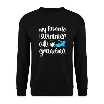 Fière natation Grand-mère Grand-mère Nageuse Grand-mère natation Grand-mère - Sweat-shirt Unisexe - noir - Devant - Alina (178cm) & Michal (187cm)