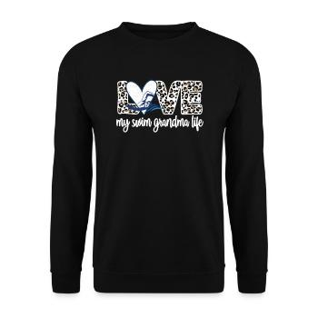 Meilleure natation Grand-mère Grand-mère Nageuse Grand-mère Natation Grand-mère - Sweat-shirt Unisexe - noir - Devant - Alina (178cm) & Michal (187cm)