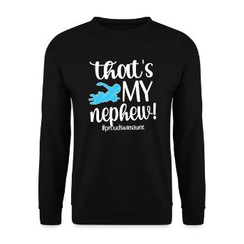 Proud Swimming Aunt Swimmer Swimming Aunt - Unisex Sweatshirt - black - Front - Alina (178cm) & Michal (187cm)