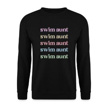 Proud Swimming Aunt Swimmer Swimming Aunt - Unisex Sweatshirt - black - Front - Alina (178cm) & Michal (187cm)