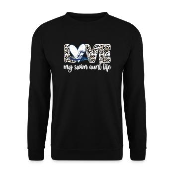 Best Swimming Aunt Aunt Swimmer Swimming Aunt - Unisex Sweatshirt - black - Front - Alina (178cm) & Michal (187cm)