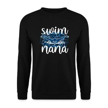 Fière natation Nana Nageuse Nana Grand-mère Cadeau - Sweat-shirt Unisexe - noir - Devant - Alina (178cm) & Michal (187cm)
