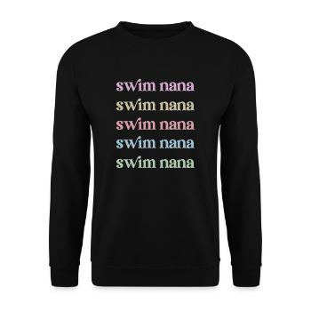 Fière natation Nana Nageuse Nana Grand-mère Cadeau - Sweat-shirt Unisexe - noir - Devant - Alina (178cm) & Michal (187cm)