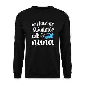 Fière natation Nana Nageuse Nana Grand-mère Cadeau - Sweat-shirt Unisexe - noir - Devant - Alina (178cm) & Michal (187cm)