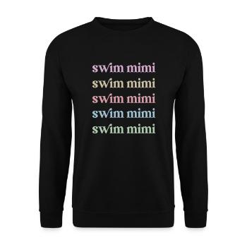 Stolze Schwimm-Mimi Schwimmer Mimi Oma Geschenk - Unisex Pullover - Schwarz - Vorne - Alina (178cm) & Michal (187cm)