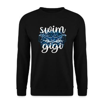 Proud Swimming Gigi Swimmer Gigi Grandma Gift - Unisex Sweatshirt - black - Front - Alina (178cm) & Michal (187cm)