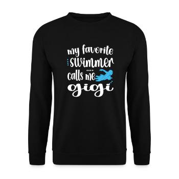Proud Swimming Gigi Swimmer Gigi Grandma Gift - Unisex Sweatshirt - black - Front - Alina (178cm) & Michal (187cm)