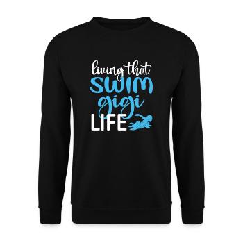Proud Swimming Gigi Swimmer Gigi Grandma Gift - Unisex Sweatshirt - black - Front - Alina (178cm) & Michal (187cm)