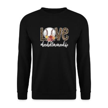 Memaw Grandma Of a Baseball Player Baseball Memaw - Unisex Sweatshirt - black - Front - Alina (178cm) & Michal (187cm)