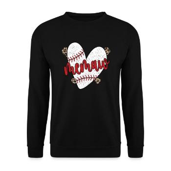 Memaw Grandma Of a Baseball Player Baseball Memaw - Unisex Sweatshirt - black - Front - Alina (178cm) & Michal (187cm)