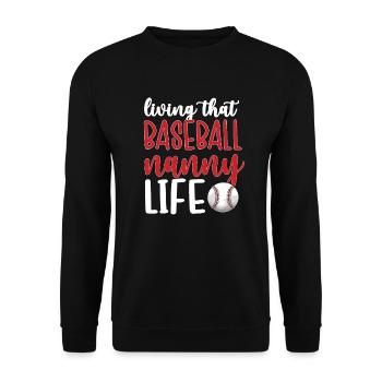Nounou Grand-mère de baseball Joueur de baseball Nounou de baseball - Sweat-shirt Unisexe - noir - Devant - Alina (178cm) & Michal (187cm)