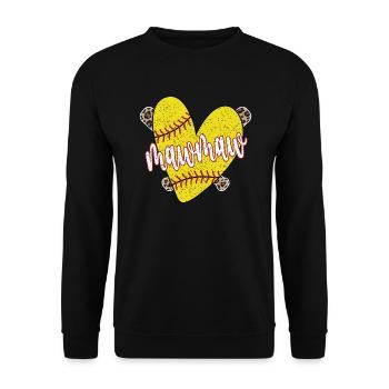Mawmaw grand-mère d'un joueur de softball Mawmaw de softball - Sweat-shirt Unisexe - noir - Devant - Alina (178cm) & Michal (187cm)