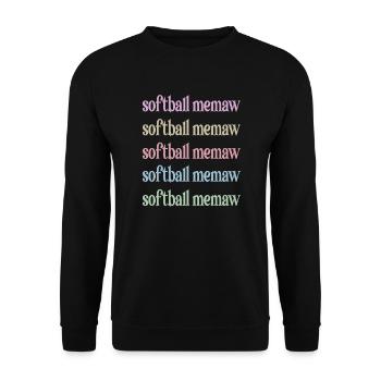 Memaw Grandma By Softball Player Softball Memaw - Unisex Sweatshirt - black - Front - Alina (178cm) & Michal (187cm)