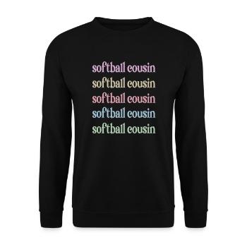 Proud softball cousin softball player cousin - Unisex Sweatshirt - black - Front - Alina (178cm) & Michal (187cm)