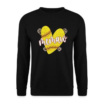 Memaw Grandma Of a Softball Player Softball Memaw - Unisex Sweatshirt - black - Front - Alina (178cm) & Michal (187cm)