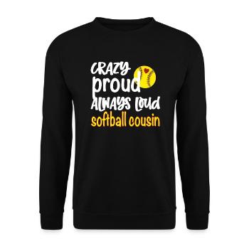 Proud softball cousin softball player cousin - Unisex Sweatshirt - black - Front - Alina (178cm) & Michal (187cm)