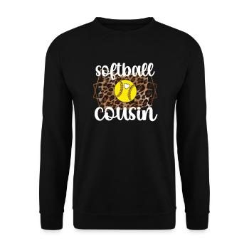 Softball cousin Proud softball player cousin - Unisex Sweatshirt - black - Front - Alina (178cm) & Michal (187cm)