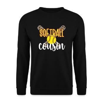 Softball Cousin Proud Softball Player Cousin - Unisex Sweatshirt - black - Front - Alina (178cm) & Michal (187cm)